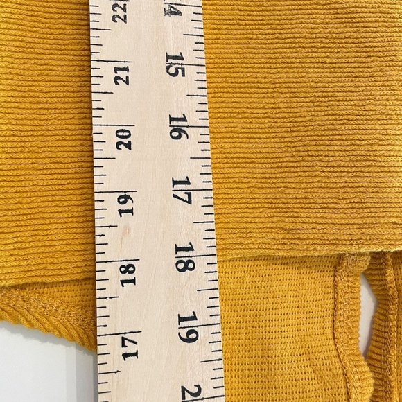 Madewell Texture & Thread Mustard Ribbed Front Tie Tank, S - Picture 10 of 10